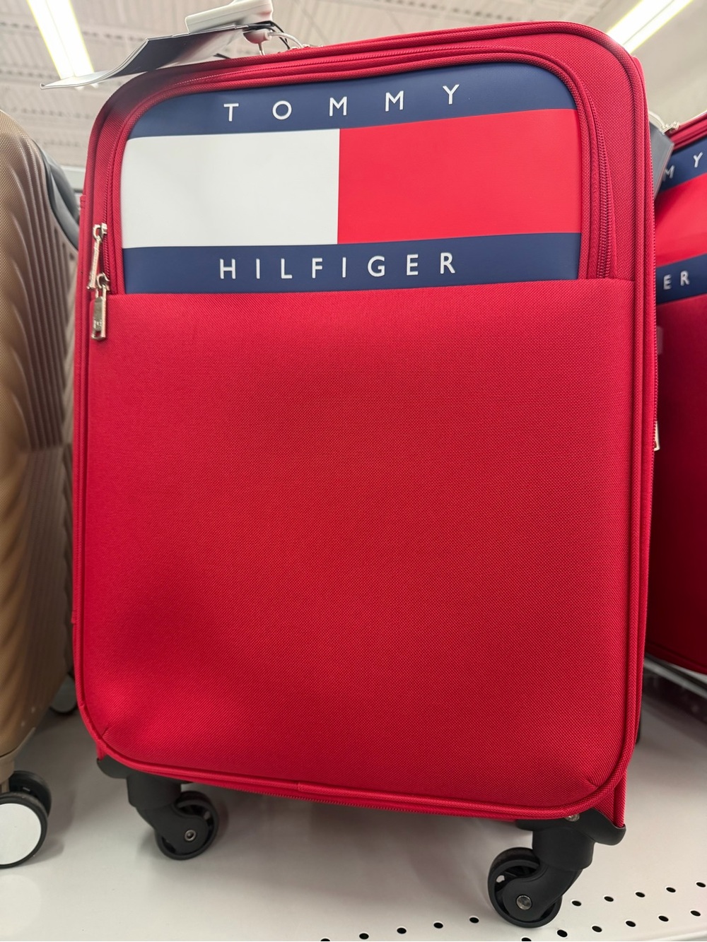 New Tommy Hilfiger Men's Red Spinner Carry-On